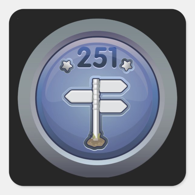 Pegatina Cuadrada Glitch Achiever rambler primera clase (Anverso)