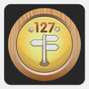 Pegatina Cuadrada Glitch Achiever rambler segunda clase