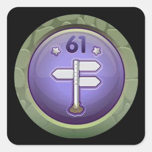 Pegatina Cuadrada Glitch Achiever rambler tercera clase