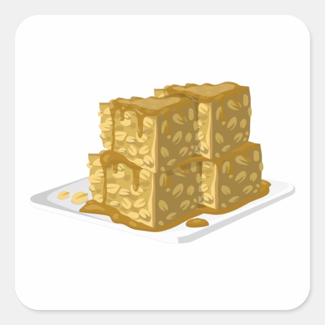Pegatina Cuadrada Glitch Food avena (Anverso)