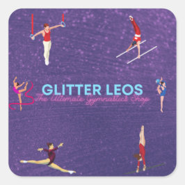 Pegatina Cuadrada Glitter Leo's - La tienda definitiva de gimnasia