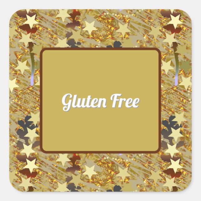 Pegatina Cuadrada Glitzy Party Special Food Gluten Free (Anverso)