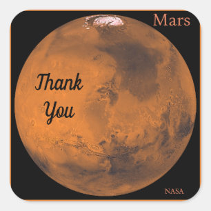 Pegatina Cuadrada Globe Mars de la NASA