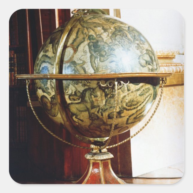 Pegatina Cuadrada Globo celeste, 1688 (Anverso)