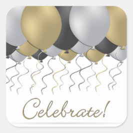 Pegatina Cuadrada Globo de celebración
