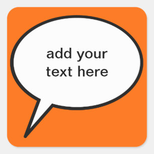 Pegatina Cuadrada globo de voz de personalizado de personalizable