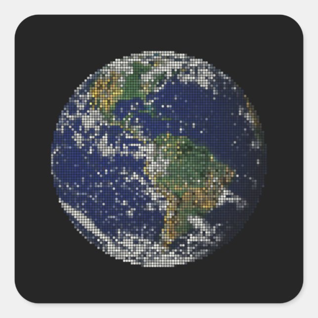 Pegatina Cuadrada globo en puntos (Anverso)