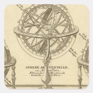 Pegatina Cuadrada Globo Mundial