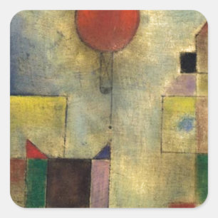 Pegatina Cuadrada Globo rojo Paul Klee