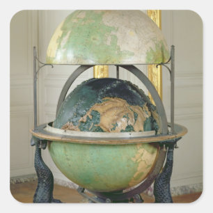 Pegatina Cuadrada Globo terrestre y celestial