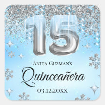 Globos Blue Winter Wonderland Quinceanera