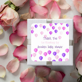 Pegatina Cuadrada Globos Rosa Bonito Cumple Mes de Bebé