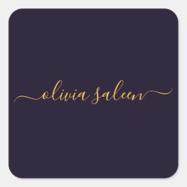 Pegatina Cuadrada Gloden black personalizado