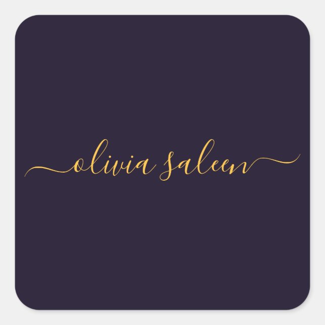 Pegatina Cuadrada Gloden black personalizado (Anverso)