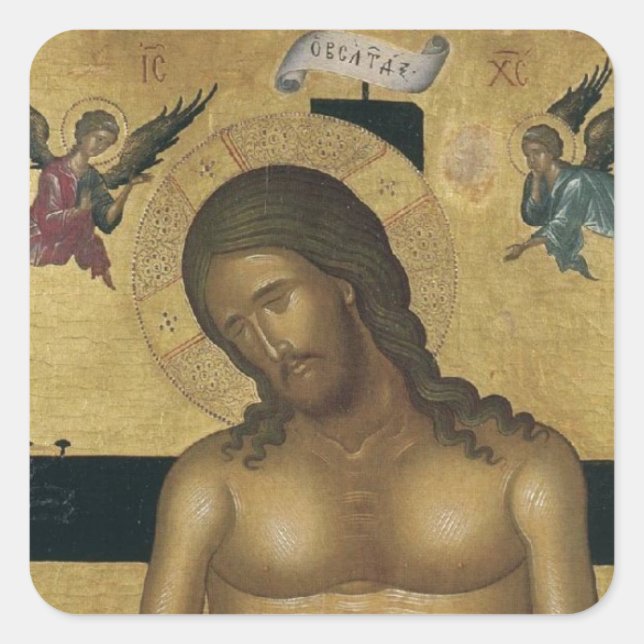 PEGATINA CUADRADA GLORIA A JESÚS CRISTO (Anverso)