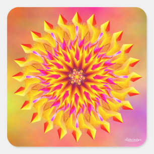 Pegatina Cuadrada Gloria de Sun