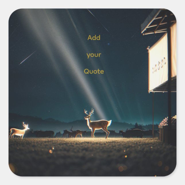 Pegatina Cuadrada Glowing Embers Motivational Print (Anverso)