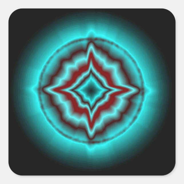 Pegatina Cuadrada Glückssterne auf schwarz (Anverso)