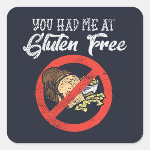 Pegatina Cuadrada Gluten Free Me Tenías Novedad
