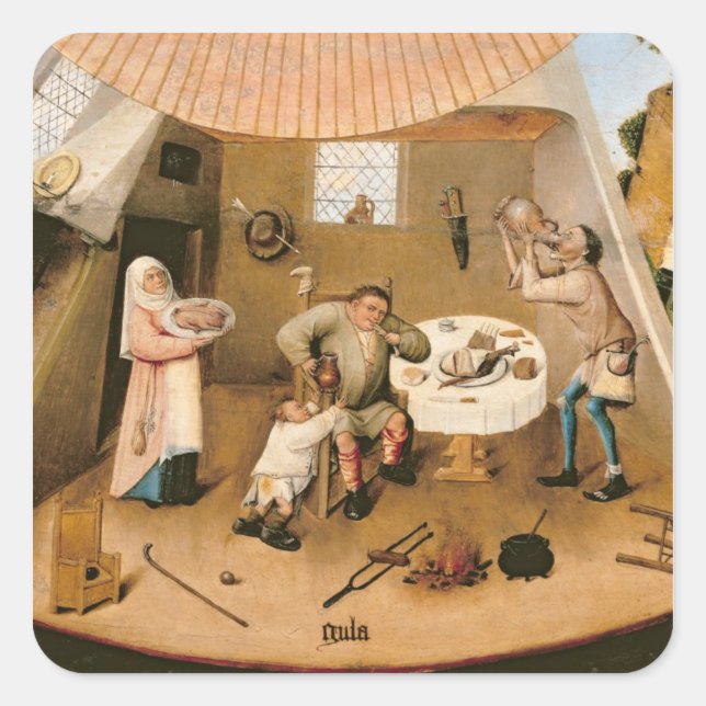 Pegatina Cuadrada Gluttony (Anverso)
