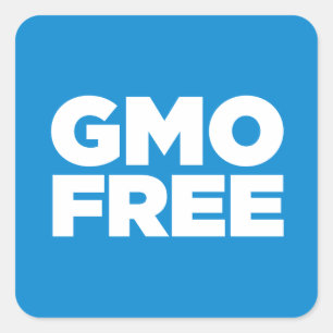 PEGATINA CUADRADA GMO LIBRE (AZUL)