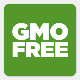 PEGATINA CUADRADA GMO LIBRE (VERDE)