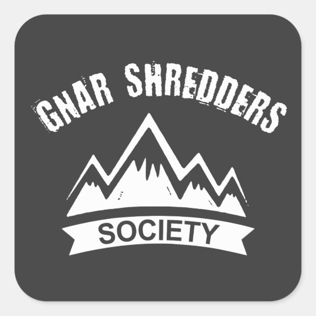Pegatina Cuadrada Gnar Shredders Society (Anverso)