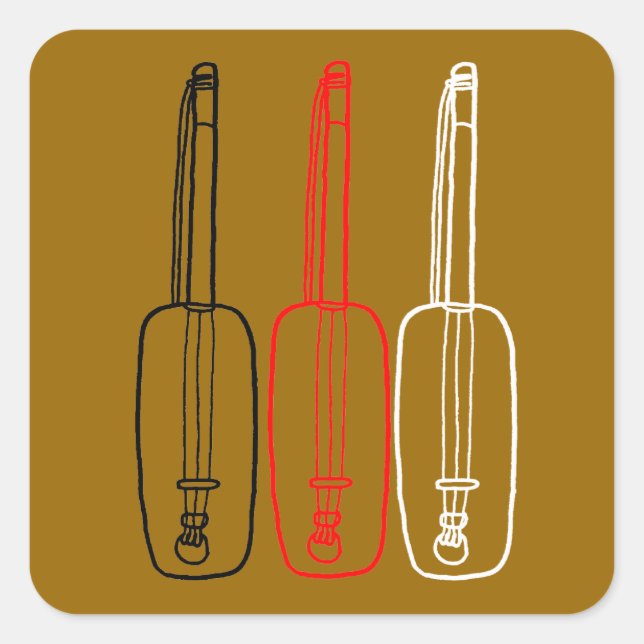 Pegatina Cuadrada Gnawa Gambri (Anverso)