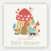 Gnome Garden Mushroom Green Boy Baby Shower