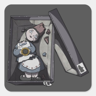 Pegatina Cuadrada Gnome roto