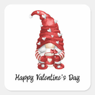 Pegatina Cuadrada Gnome Valentine
