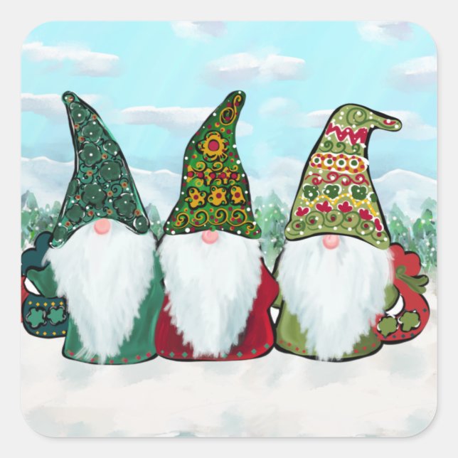 PEGATINA CUADRADA GNOMES (Anverso)
