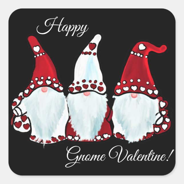 Pegatina Cuadrada Gnomo  (Anverso)