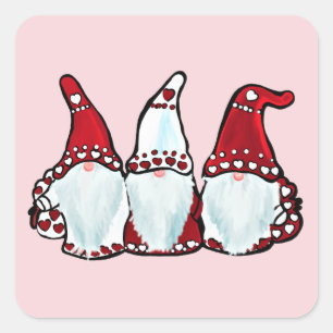 PEGATINA CUADRADA GNOMO DE NAVIDAD