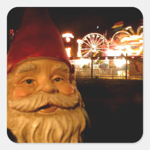 Pegatina Cuadrada Gnomo del carnaval