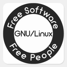 Pegatina Cuadrada GNU/Linux