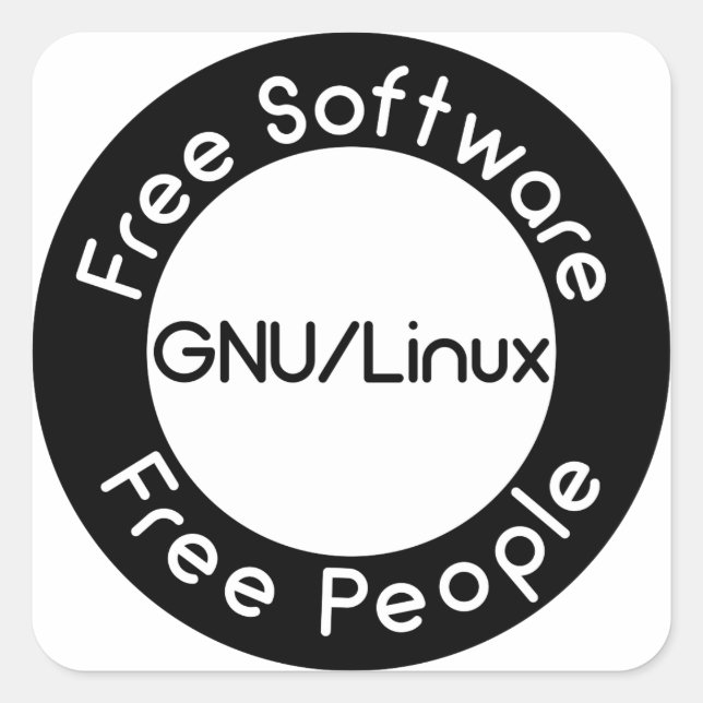 Pegatina Cuadrada GNU/Linux (Anverso)