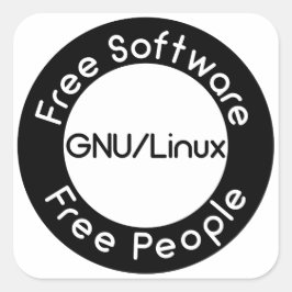 Pegatina Cuadrada GNU/Linux