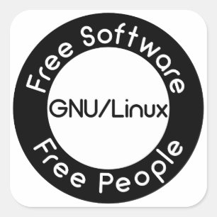 Pegatina Cuadrada GNU/Linux