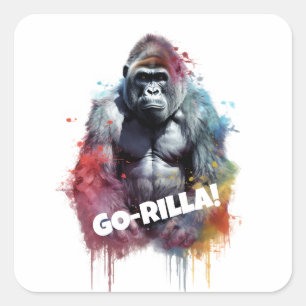Pegatina Cuadrada Go-rilla!!