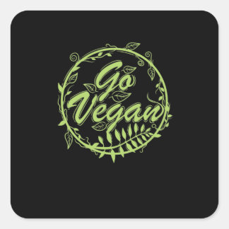 Pegatina Cuadrada Go Vegan