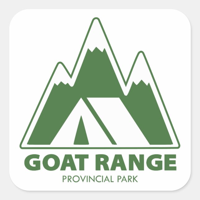 Pegatina Cuadrada Goat Range Provincial Park Mountains Camping (Anverso)