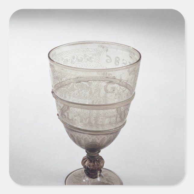 Pegatina Cuadrada Goblet de Jacopo Verzelini, 1586 (Anverso)