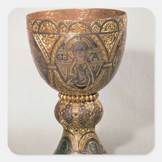 Pegatina Cuadrada Goblet, saqueado de Turquía (Anverso)