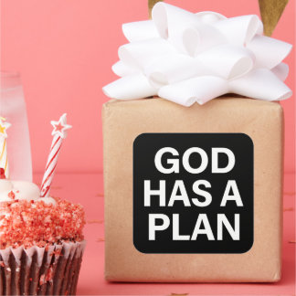 Pegatina Cuadrada God Has a Plan Faith Quote