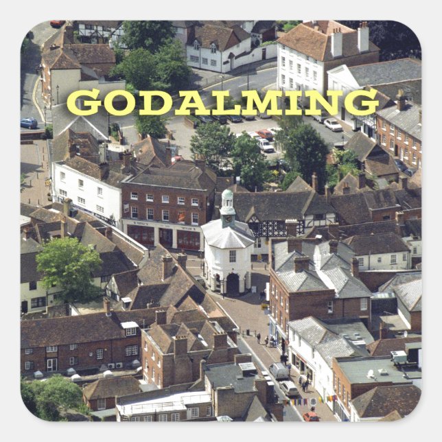 Pegatina Cuadrada Godalming Surrey England (Anverso)