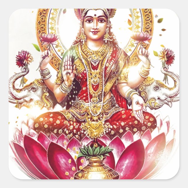 PEGATINA CUADRADA GODDESS LAKSHMI (Anverso)