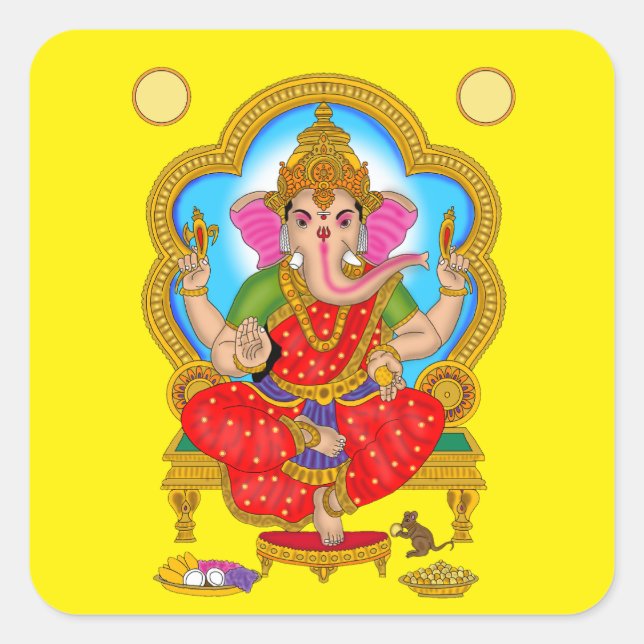 Pegatina Cuadrada Goddess Vinayaki Stickers (Anverso)