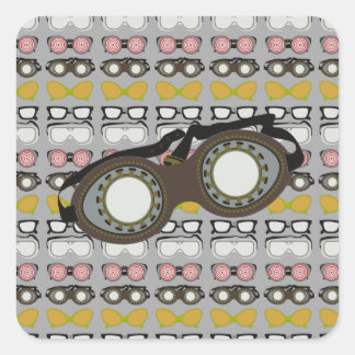 Pegatina Cuadrada Goggles de Punk de vapor