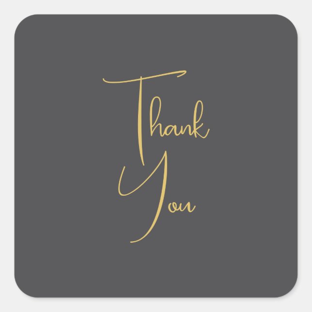 Pegatina Cuadrada Gold Color Handwriting Professional Custom (Anverso)